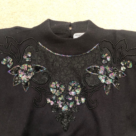 Vtg Regency collection for Joyce sweater sequin XL - Picture 7 of 7